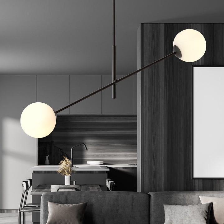 Lustra LINEAR 2 neagra/opal