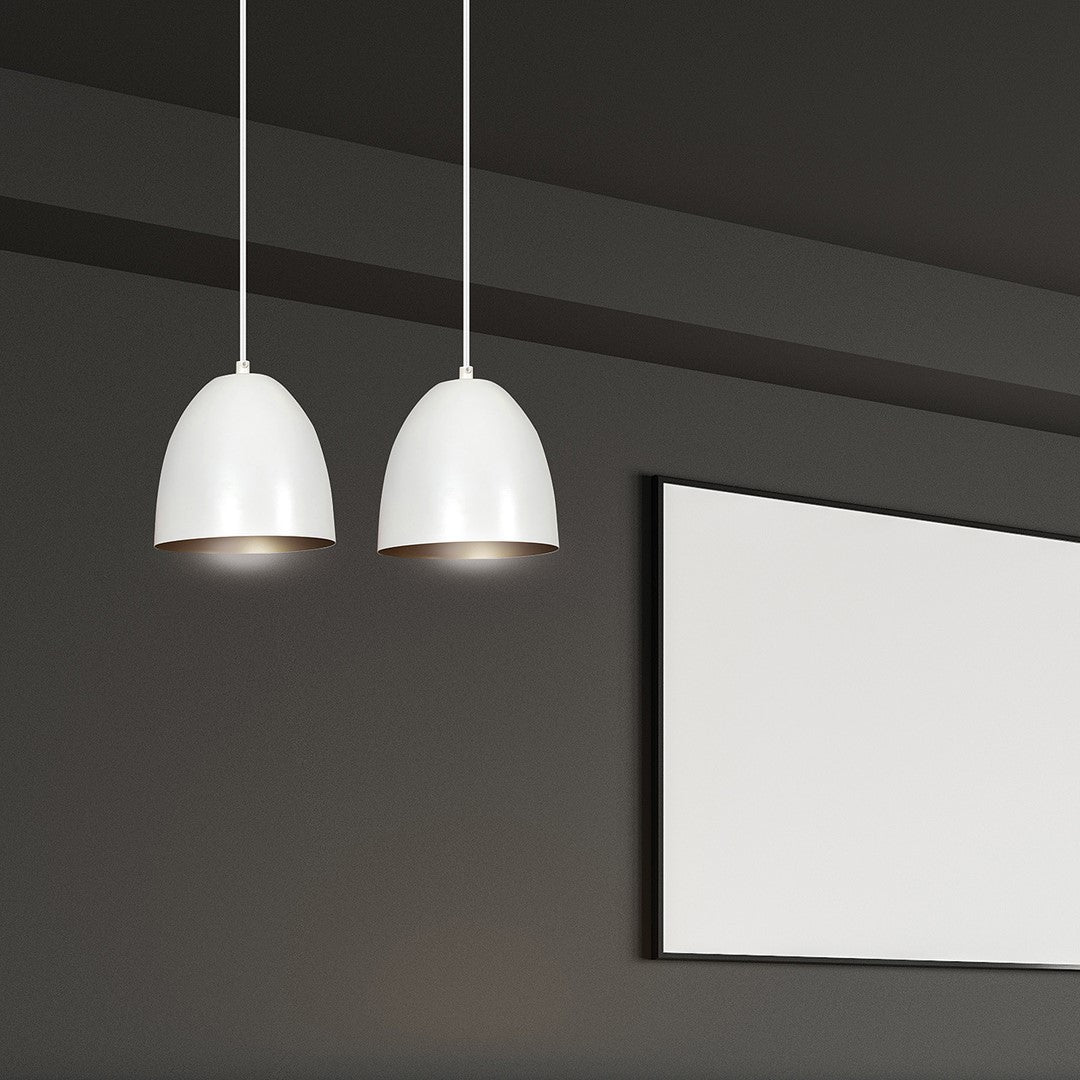 Lustra suspendata LENOX 2 alba / auriu
