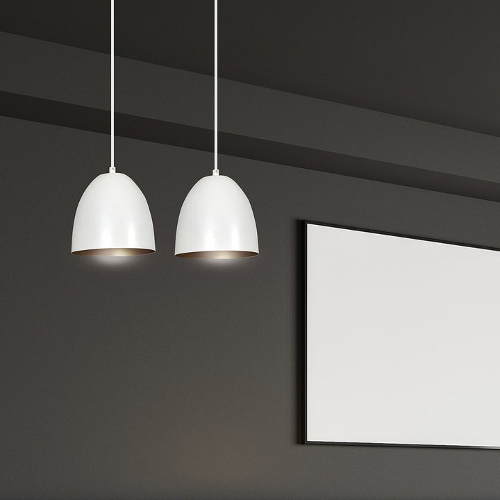 Lustra suspendata LENOX 2 alba / auriu