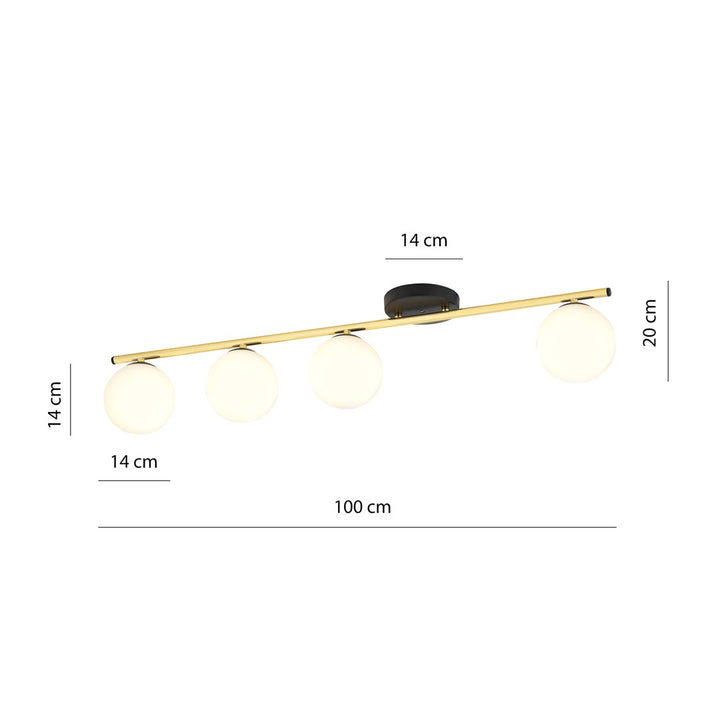 Plafoniera MONZA 4 neagra OPAL