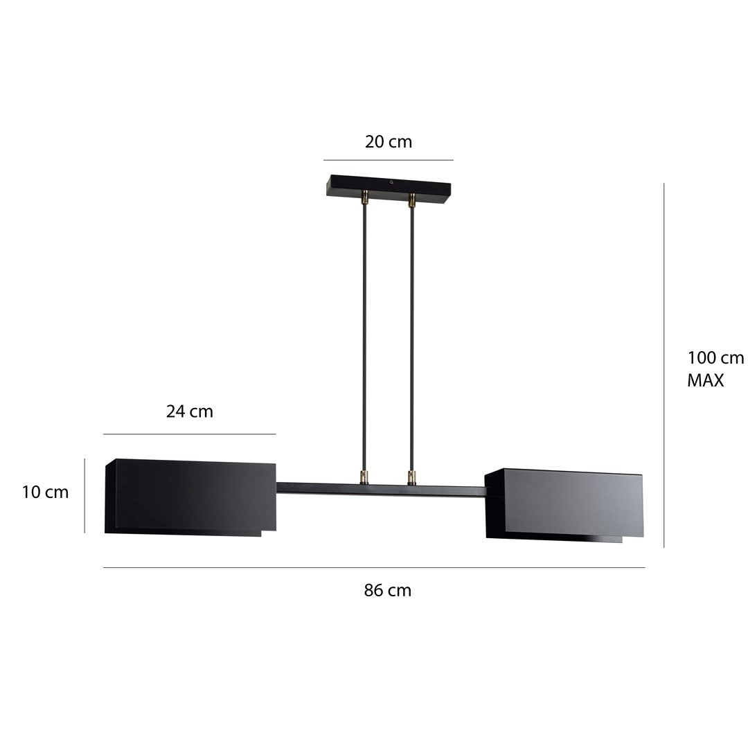 Lustra suspendata TOLOS 2 neagra