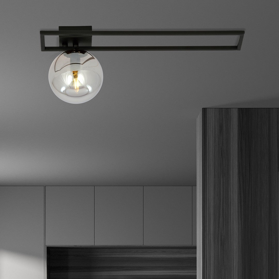 Plafoniera IMAGO 1C neagra cu abajur grafit