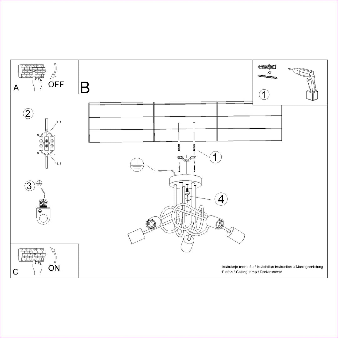Candelabru cu elemente din lemn EMBER 5 alb