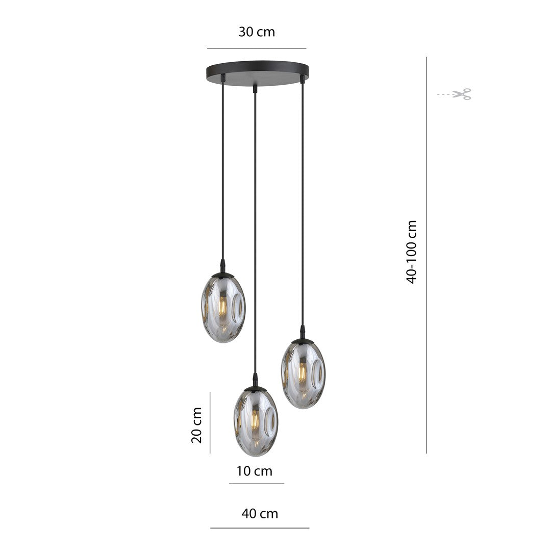Lustra suspendata ASTRAL 3 neagra PREMIUM GRAFIT