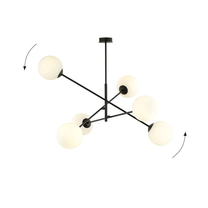 Lustra LINEAR 6 neagra/opal