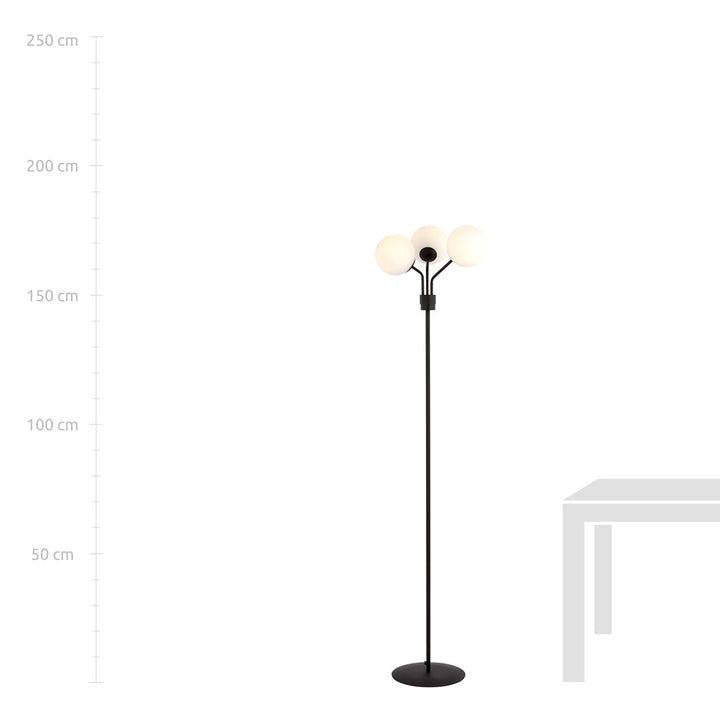 Lampa de podea NOVA LP3 BLACK/OPAL