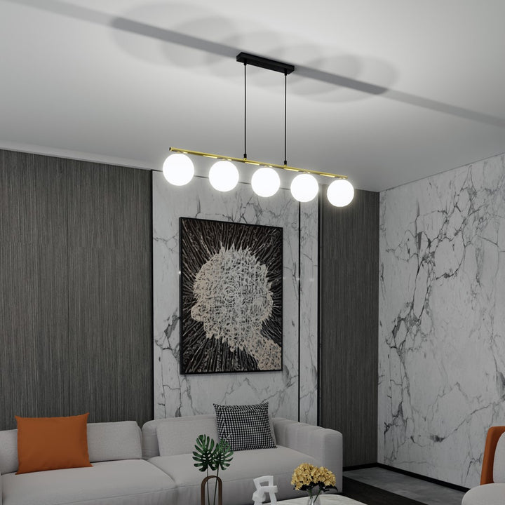 Lustra suspendata ALLORA 5 neagra OPAL