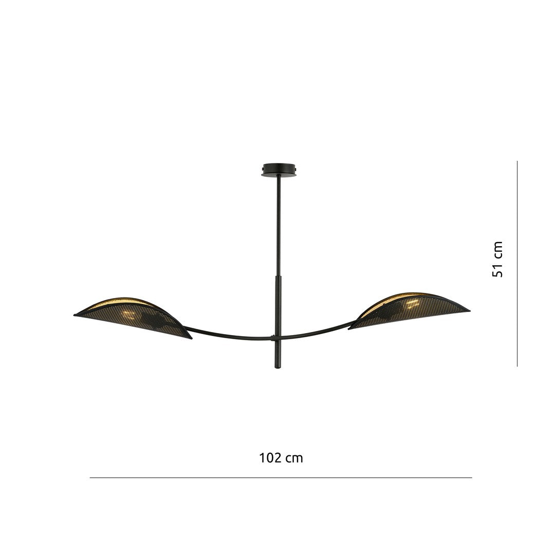 Lustra LOTUS 2 neagra/auriu