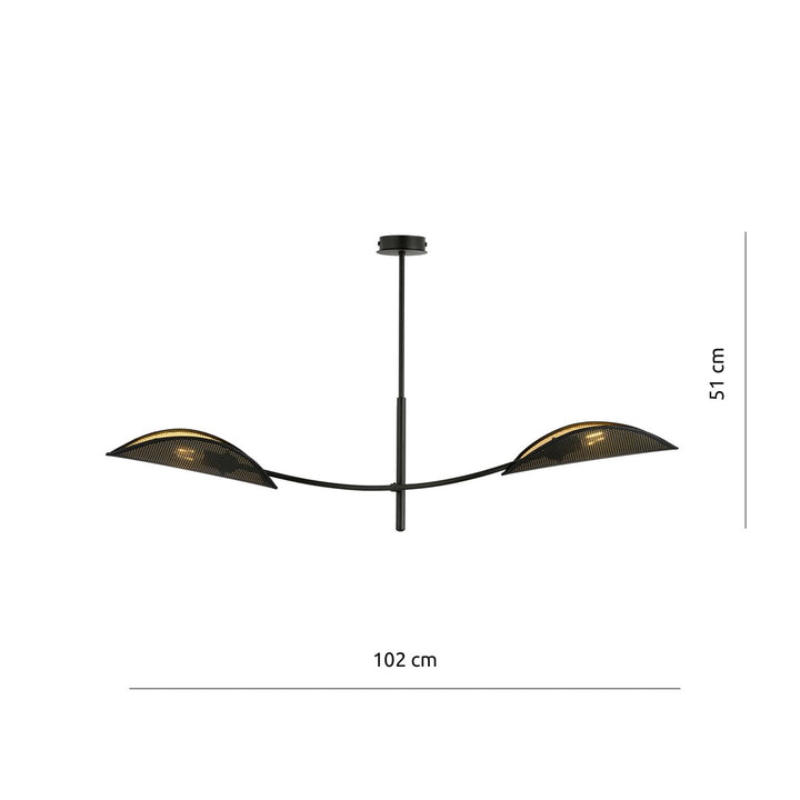 Lustra LOTUS 2 neagra/auriu