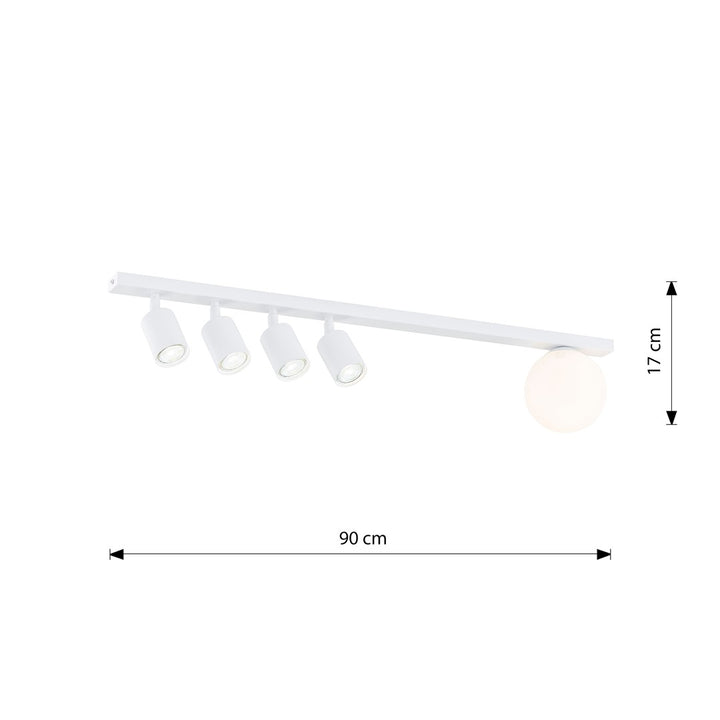 Plafoniera BASTER 5 alba