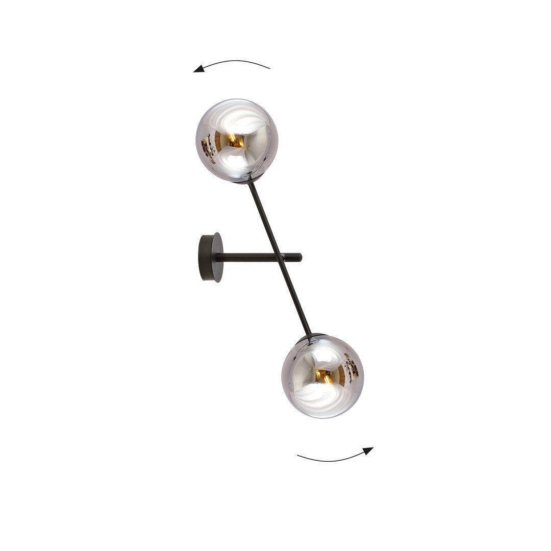 Aplica de perete LINEAR K2 neagra-grafit