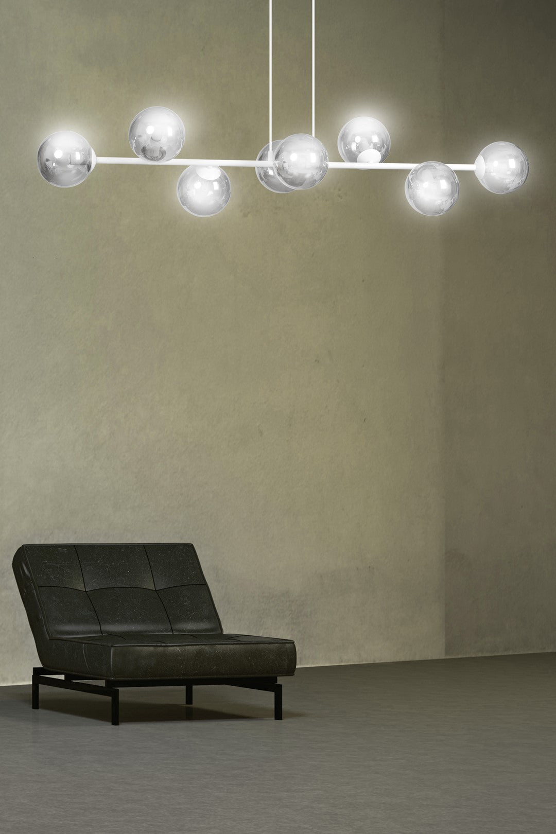Lustra suspendata ROSSI 8 alba grafit