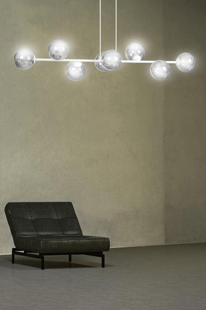 Lustra suspendata ROSSI 8 alba grafit