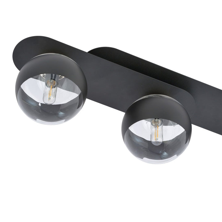 Plafoniera PLAZA 3 neagra cu dungi