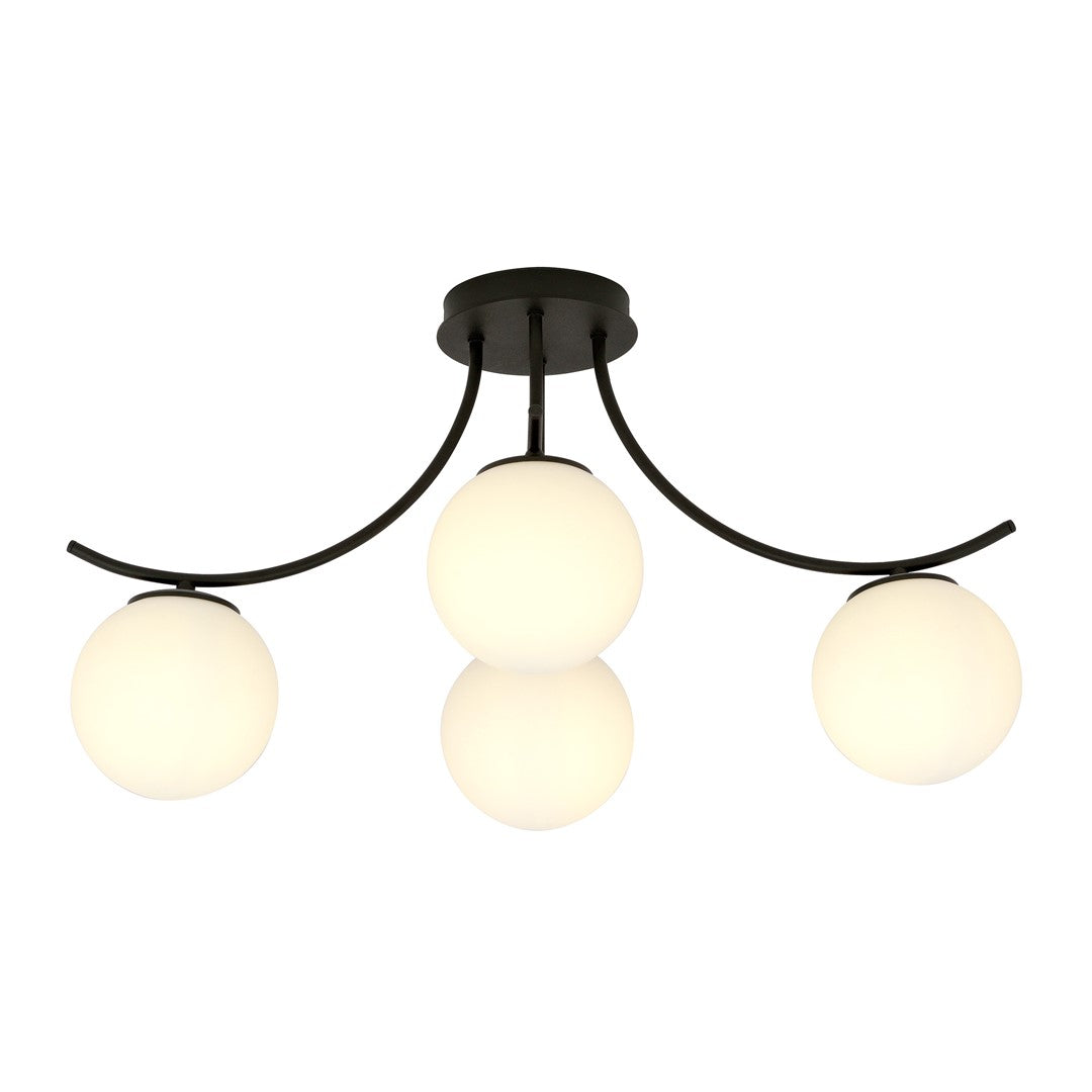 Lustra BOSTON 4 neagra/opal