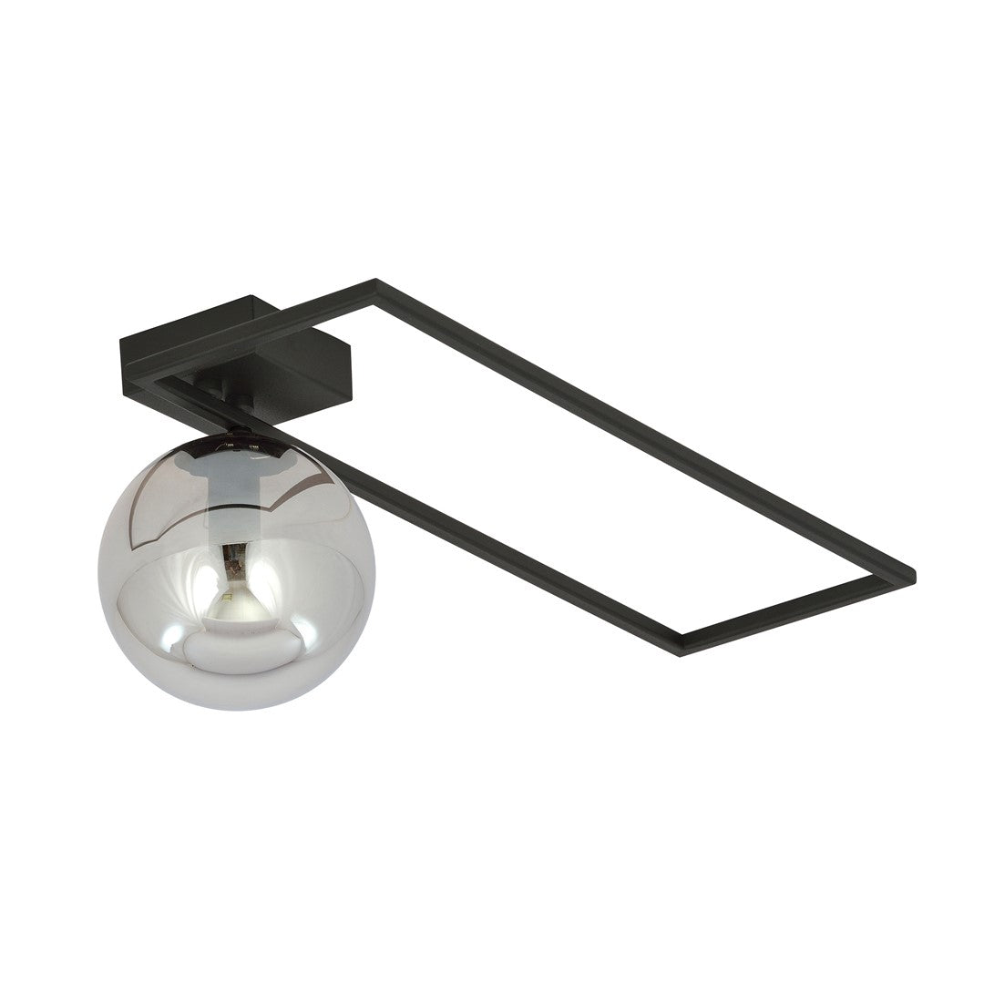 Plafoniera IMAGO 1B neagra cu abajur grafit