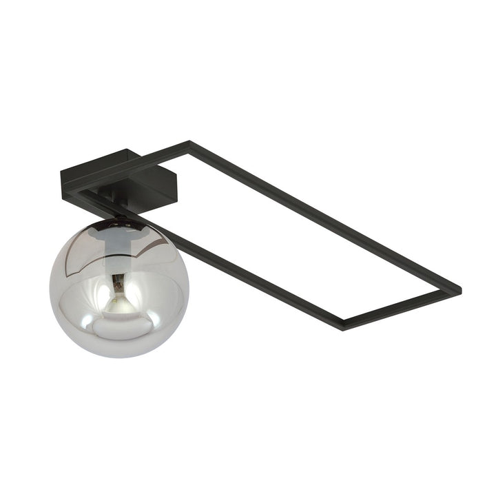 Plafoniera IMAGO 1B neagra cu abajur grafit