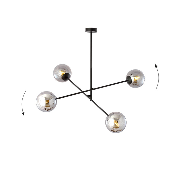 Lustra LINEAR 4 neagra/grafit