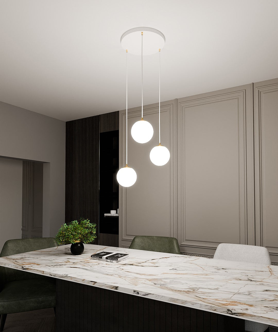 Lustra suspendata ROYAL 3 alba