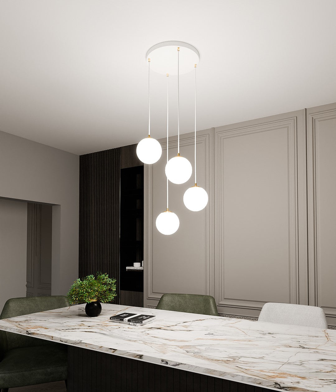Lustra suspendata ROYAL 4 alba