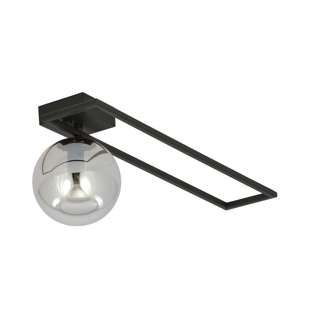 Plafoniera IMAGO 1C neagra cu abajur grafit