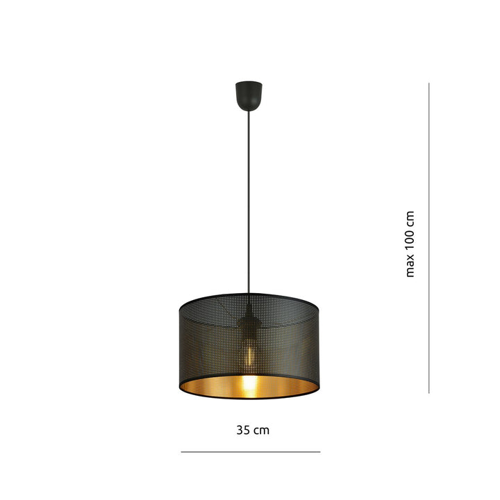 Lustra suspendata ASTON 1 neagra/auriu