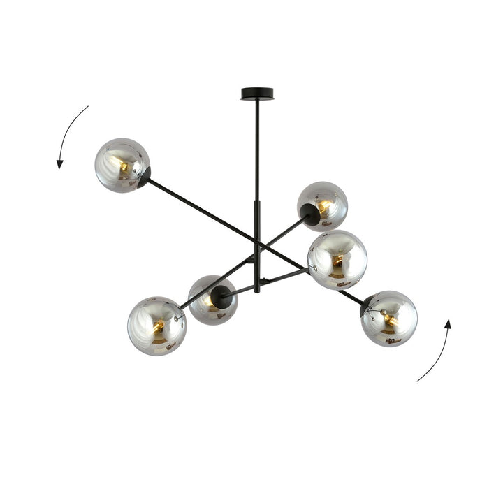 Lustra LINEAR 6 neagra/grafit