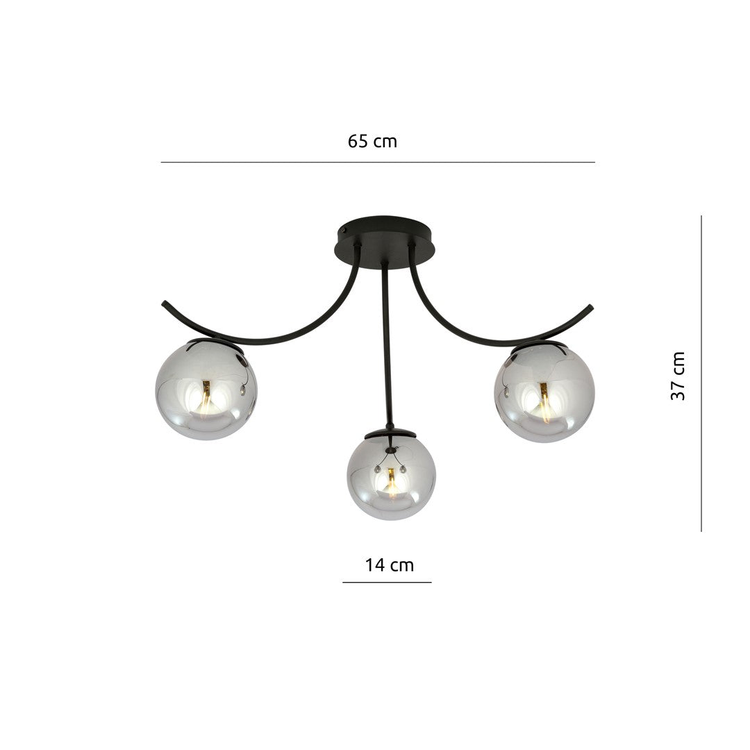 Lustra BOSTON 3 neagra/grafit