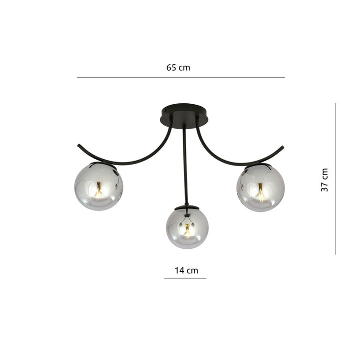 Lustra BOSTON 3 neagra/grafit