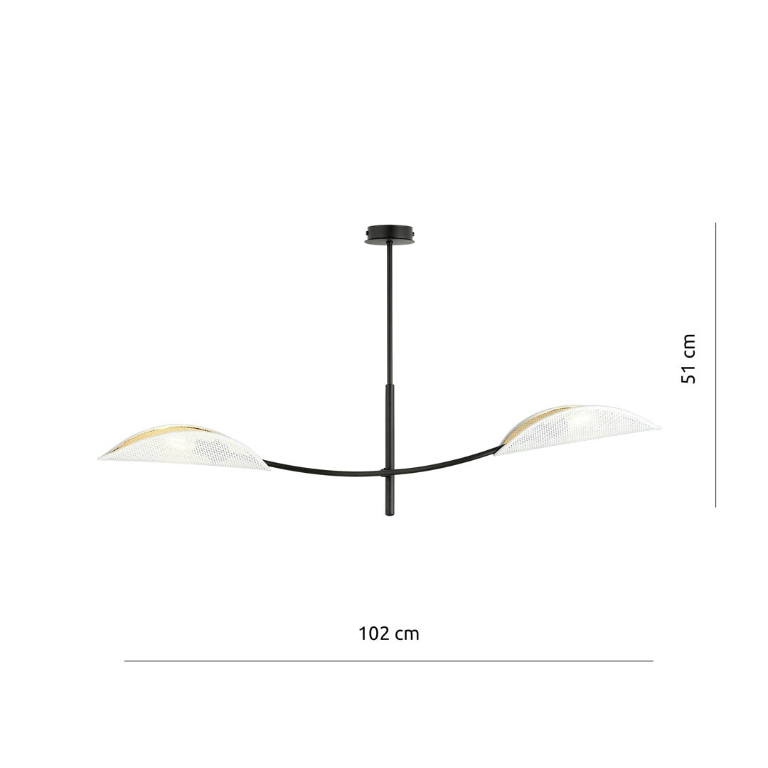 Lustra LOTUS 2 alba/auriu