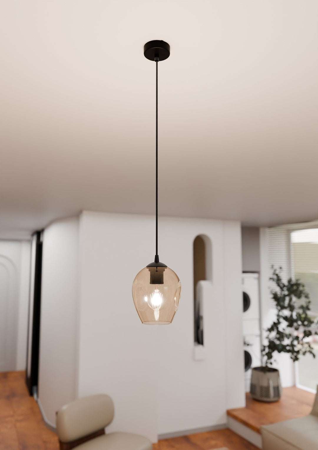 Pendul ISTAR 1 negru cu chihlimbar