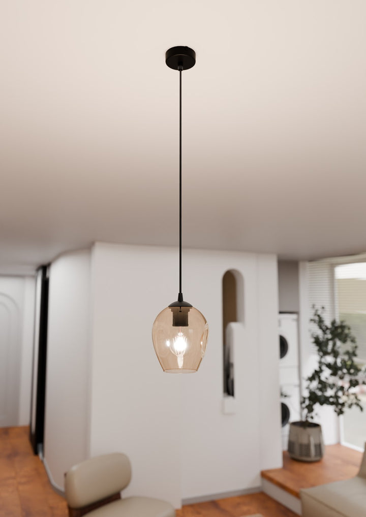 Pendul ISTAR 1 negru cu chihlimbar