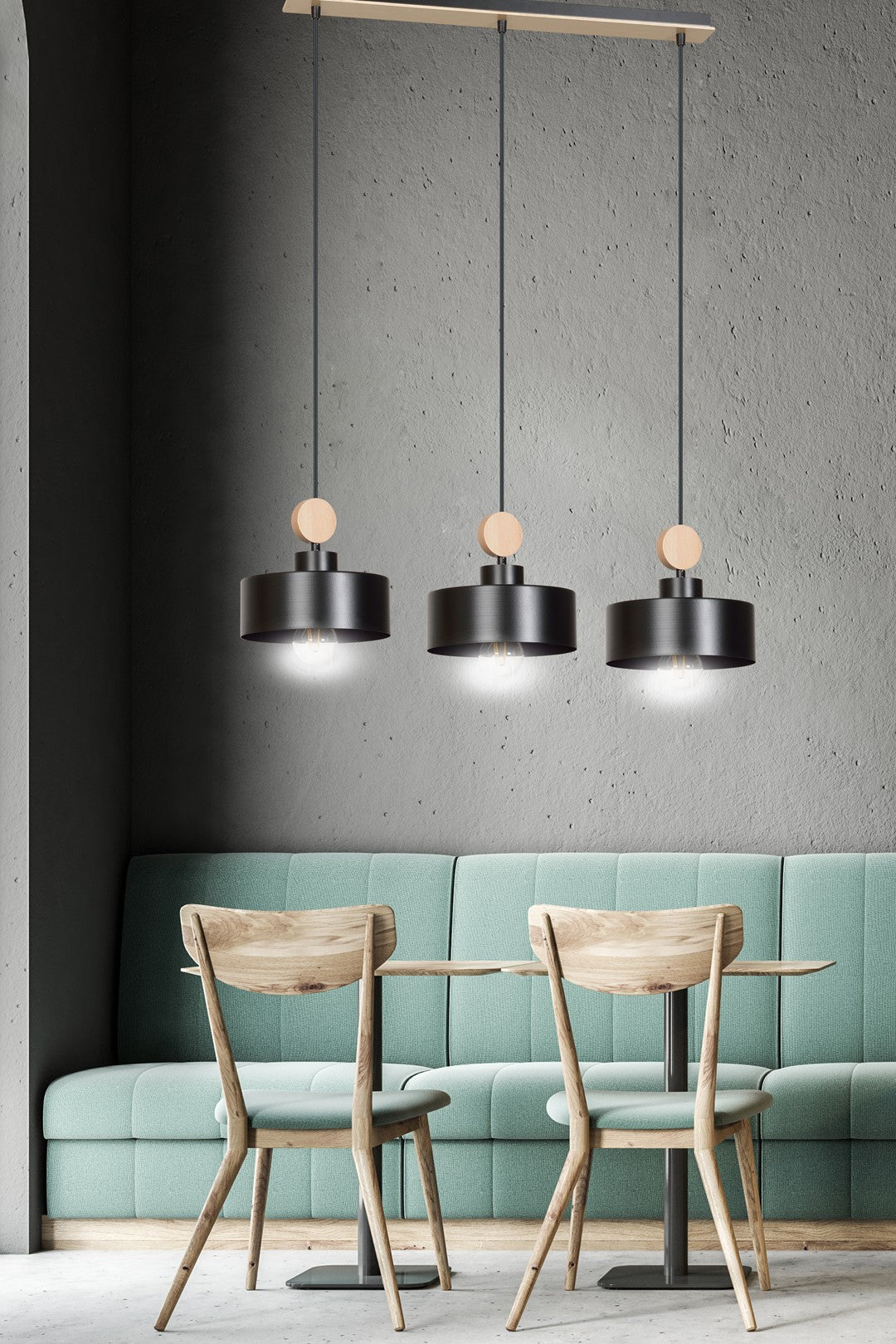 Lustra suspendata TUNISO 3 neagra