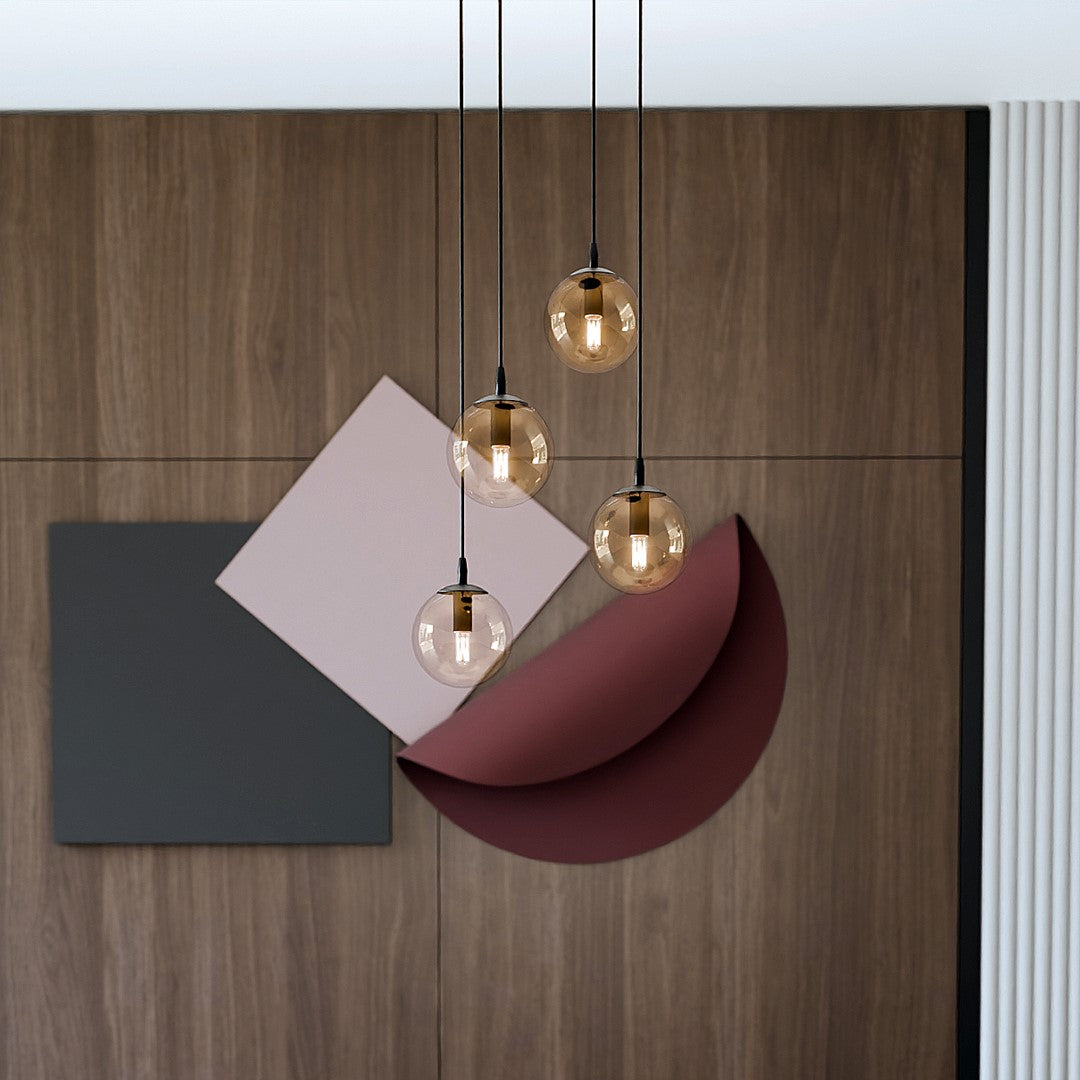 Lustra suspendata COSMO 4 neagra PREMIUM chihlimbar
