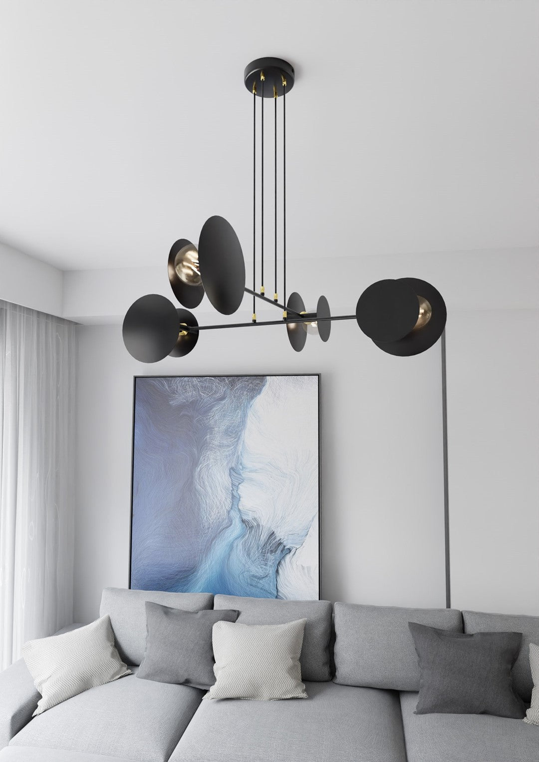 Lustra suspendata IDEA 4 neagra