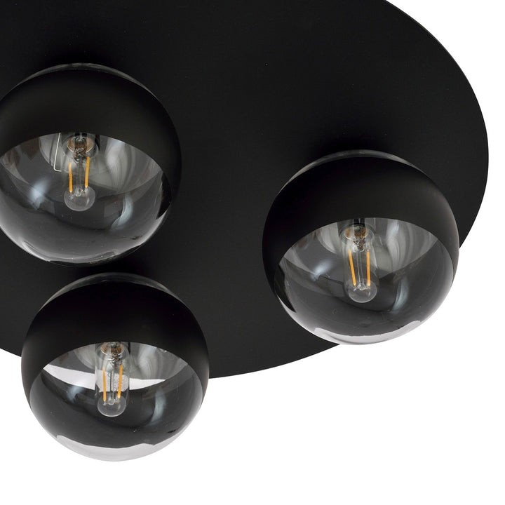 Plafoniera SOLAR 3 neagra cu dungi