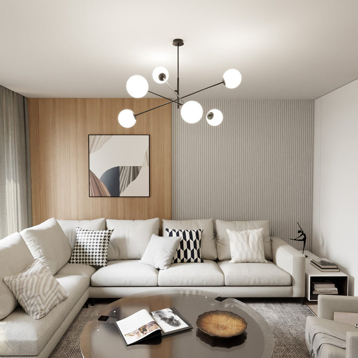 Lustra LINEAR 6 neagra/opal