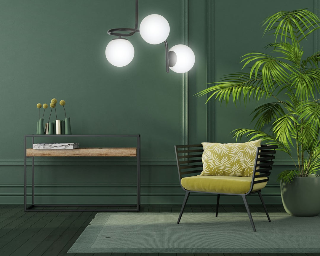 Plafoniera KALF 3 neagra