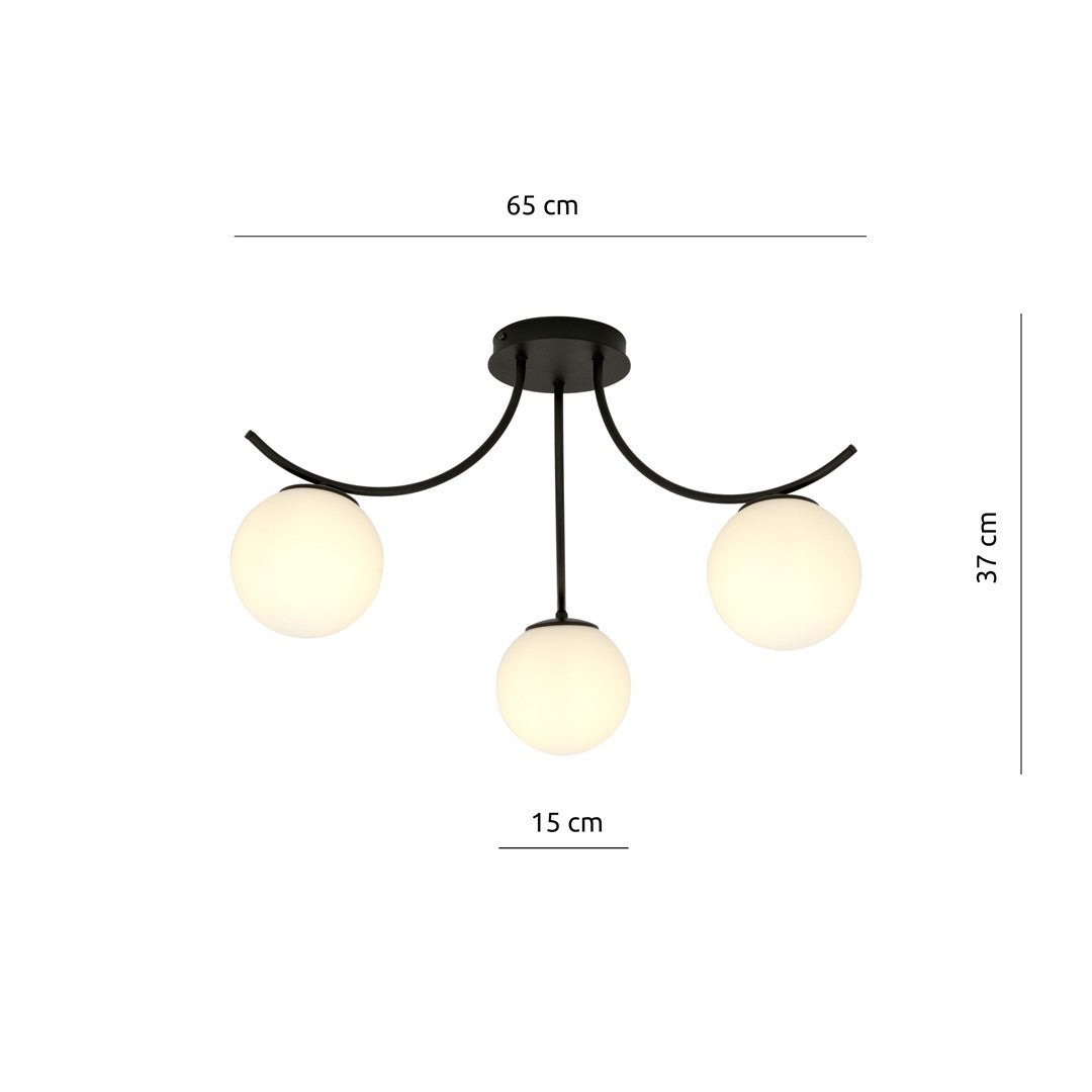Lustra BOSTON 3 neagra/opal