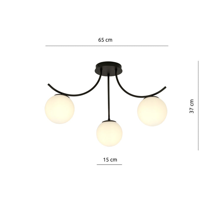 Lustra BOSTON 3 neagra/opal