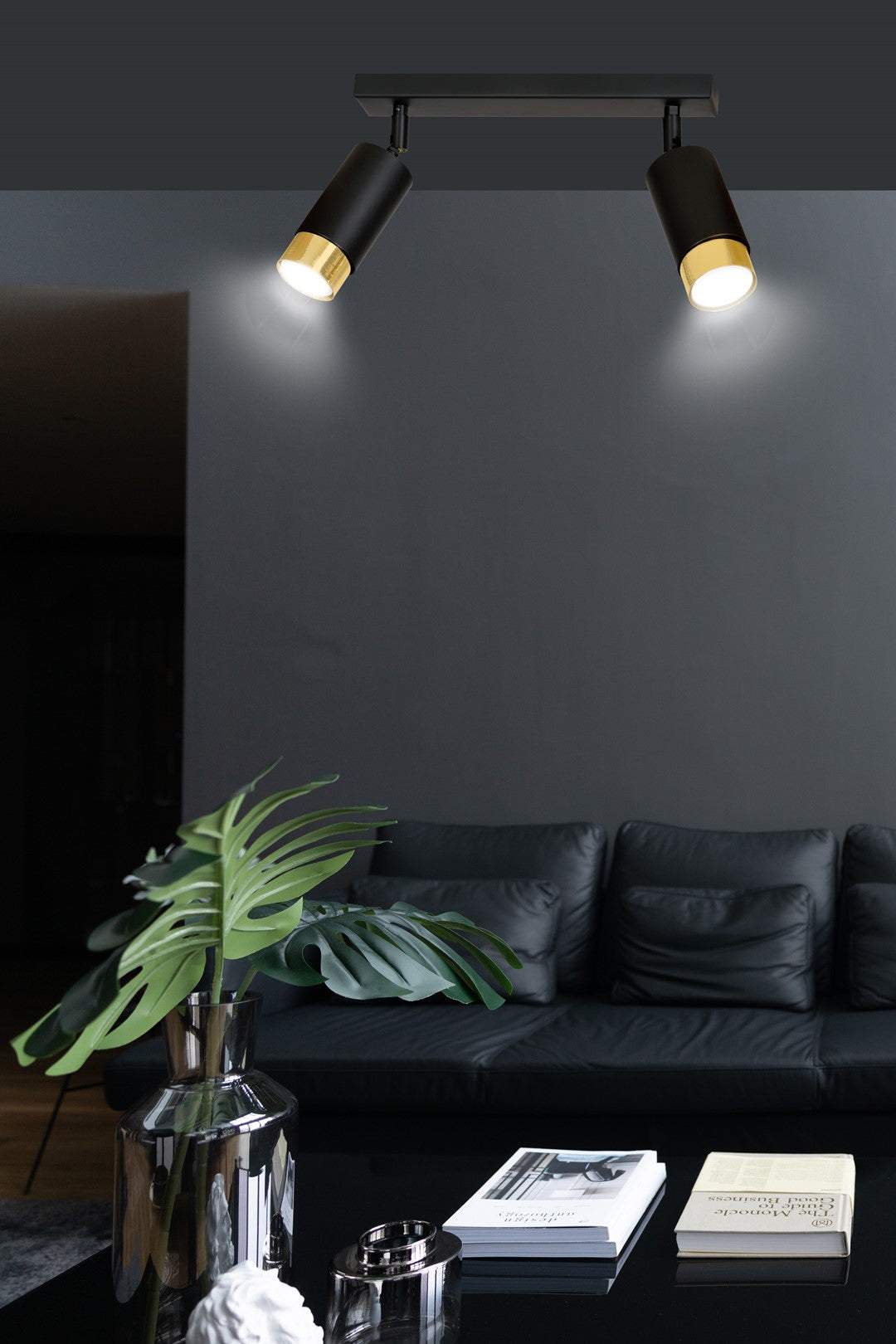 Plafoniera HIRO 2 neagra/auriu