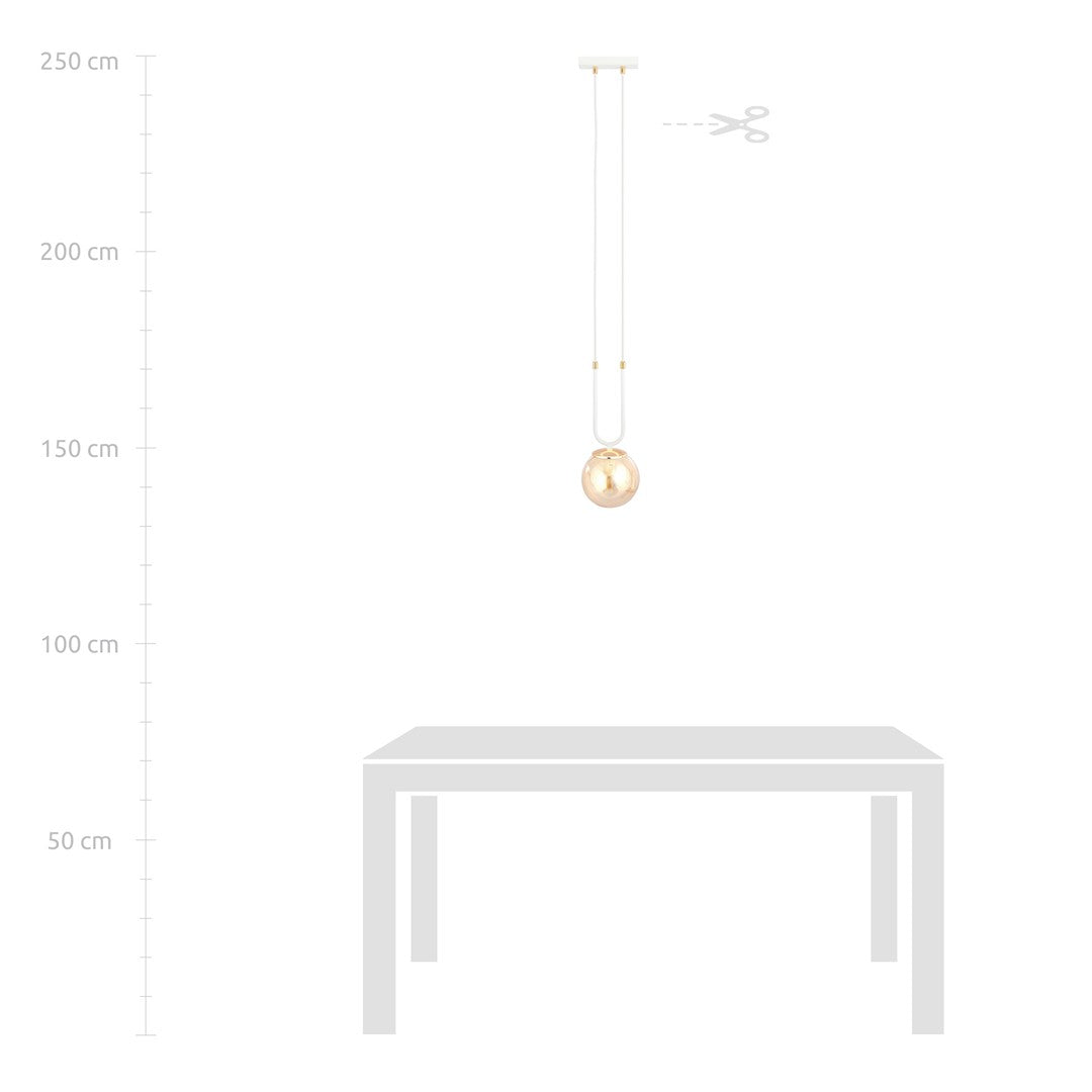 Pendul GLAM 1 alb cu chihlimbar