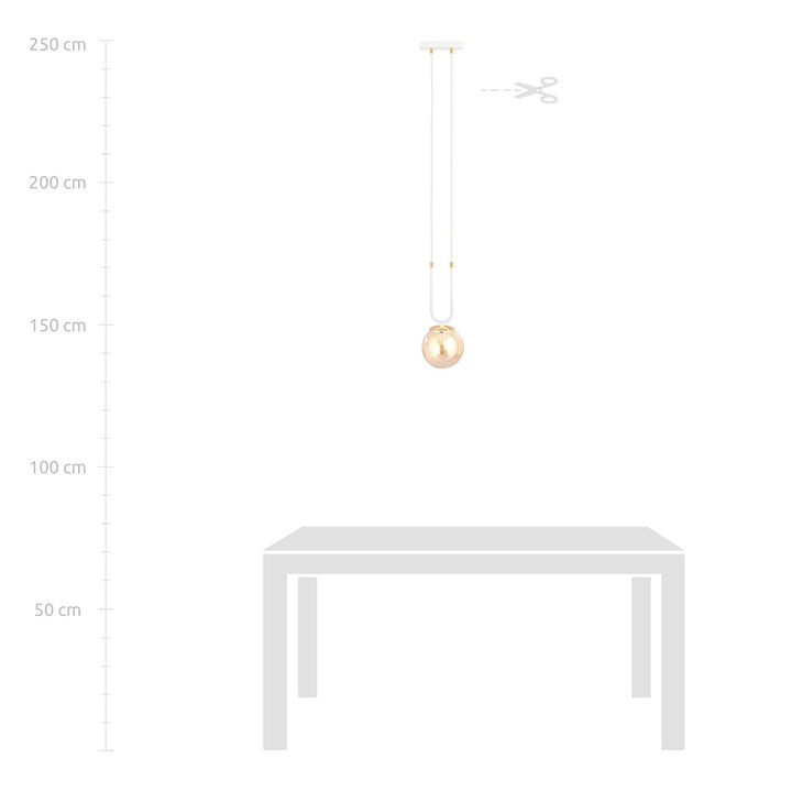 Pendul GLAM 1 alb cu chihlimbar