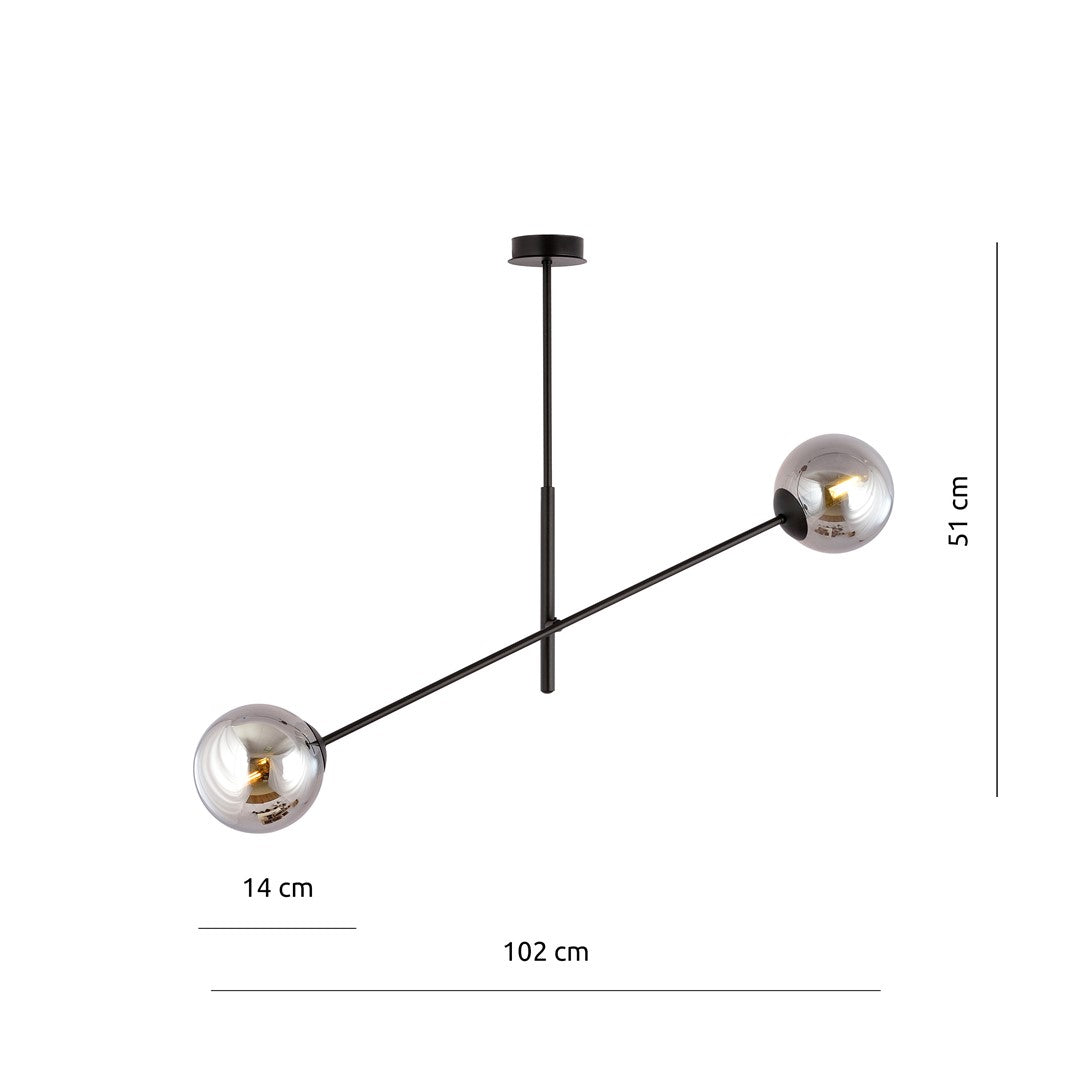 Lustra LINEAR 2 neagra/grafit