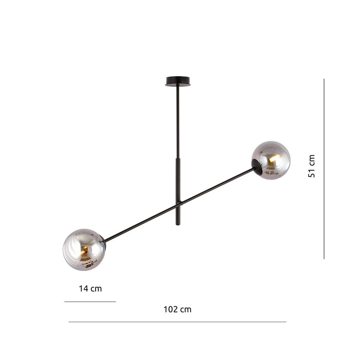 Lustra LINEAR 2 neagra/grafit