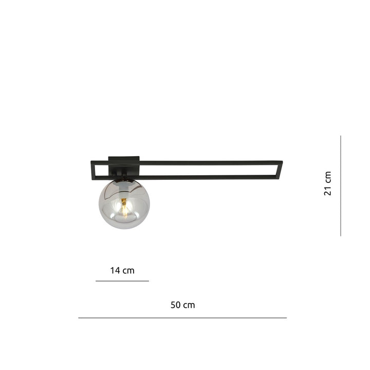 Plafoniera IMAGO 1C neagra cu abajur grafit