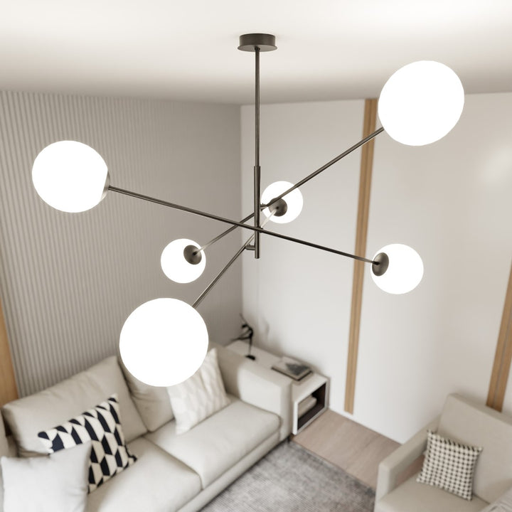 Lustra LINEAR 6 neagra/opal