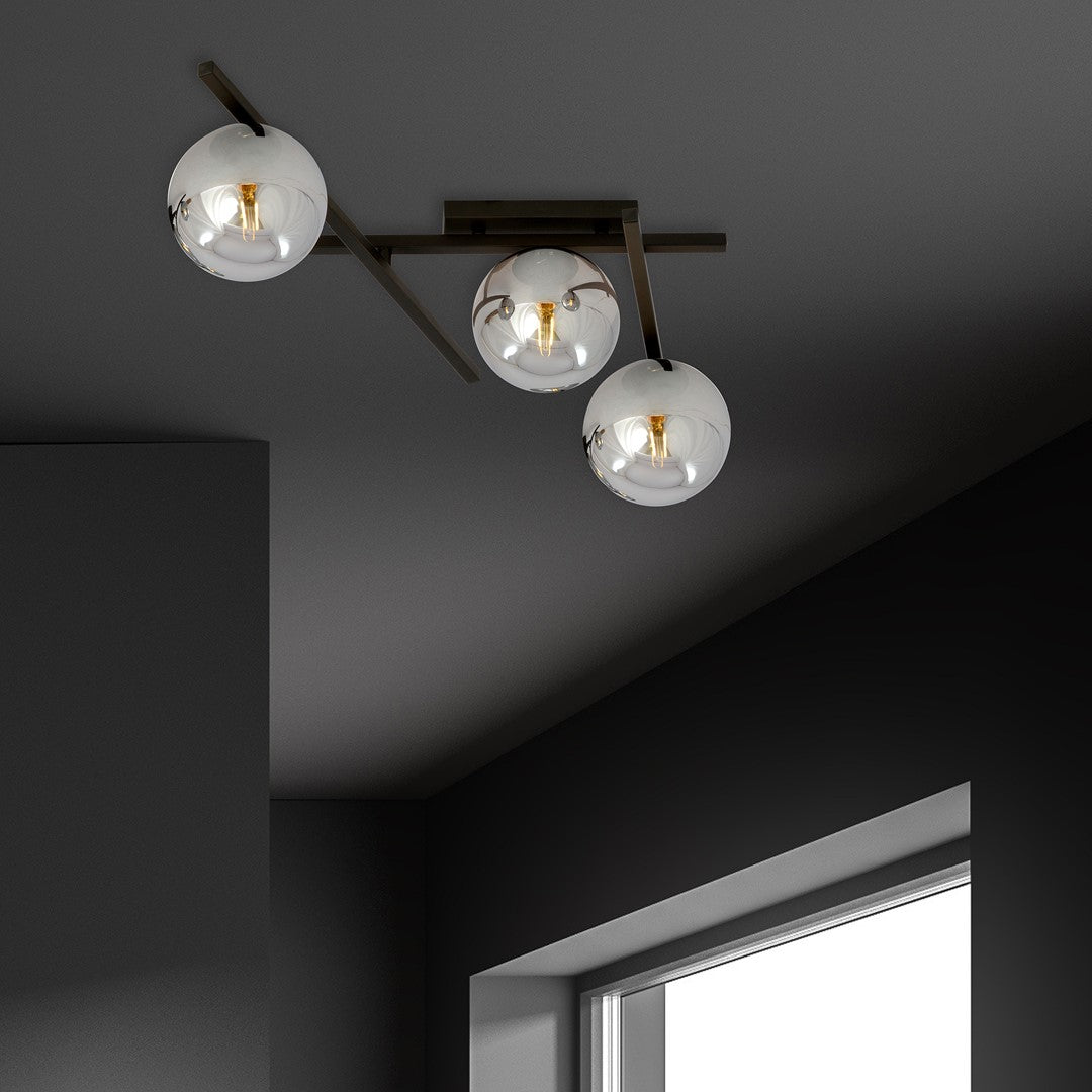 Plafoniera SMART 3 neagra si grafit