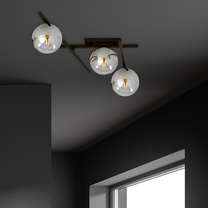 Plafoniera SMART 3 neagra si grafit