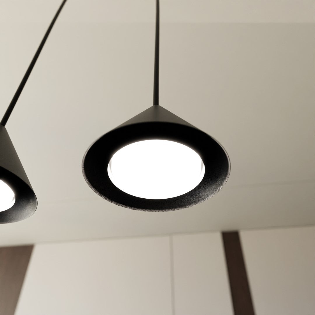 Lustra suspendata cu abajur conic ELIT 6 neagra